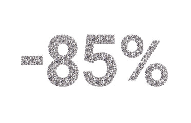 85 percent Diamond Numbers Banner on White Background