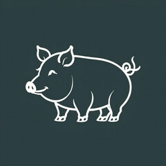 シンプルな線で描かれたぶた