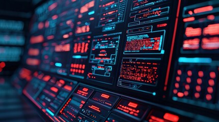 Fototapeta premium Cybersecurity monitoring and encryption insights digital realm tech