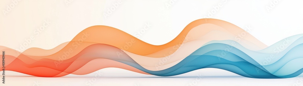 Aufkleber a smooth blend of orange and blue waves creates a dynamic and modern abstract design that evokes a s