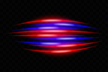 Red and blue curved speed light trails with a glowing effect on a black background, ideal for dynamic compositions