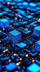 Obraz premium Cybersecurity monitoring and encryption in digital technology space