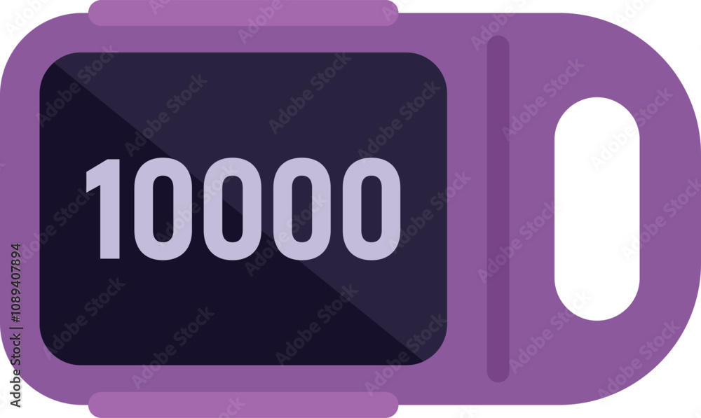 Poster pedometer is counting the steps, showing the progress of reaching the goal of 10000 steps a day