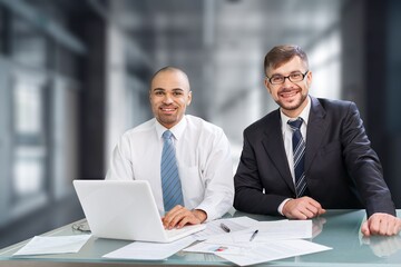 Group of business people working on teamwork in corporate office.