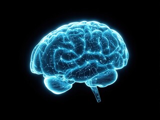 futuristic digital brain illustration representing artificial intelligence and neural networks