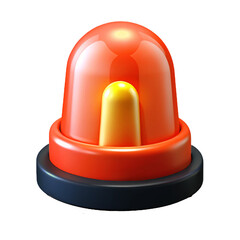 Fototapeta premium red emergency light 3d cartoon style illustration