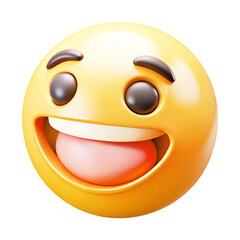 Fototapeta premium Happy emoji 3d cartoon style illustration