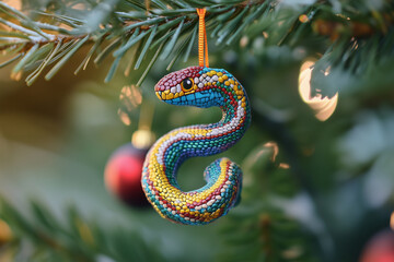 Obraz premium snake toy for Christmas tree