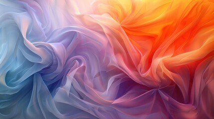 Obraz premium Abstract colorful fabric texture, flowing chiffon silk waves.