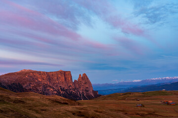 Sunrise in the Dolomites, Italy.