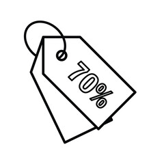 discount icon. seventy percent. Red sale label. discount price tag. Paper gift labels, promotional sale hang tag vector template set. line design style. vector design template