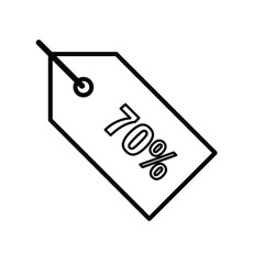 discount icon. seventy percent. Red sale label. discount price tag. Paper gift labels, promotional sale hang tag vector template set. line design style. vector design template