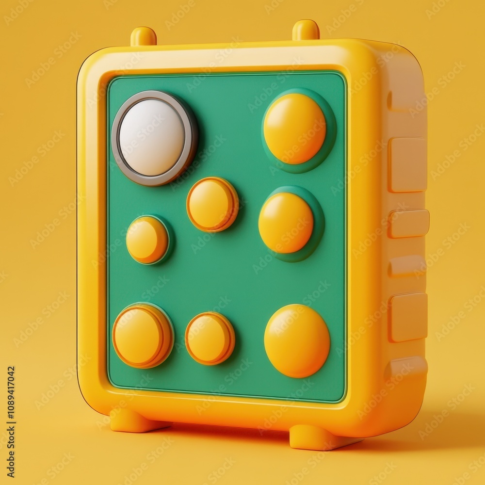 Poster vibrant retro game controller with playful buttons