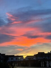 sunset over the city