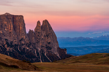 Sunrise in the Dolomites, Italy.