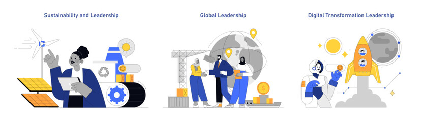 Women Leaders. Flat Vector Illustration