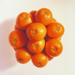 fresh oranges stacked in a vibrant display for healthy eating