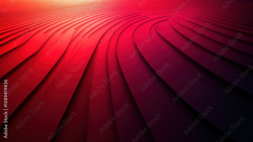 Poster abstract red layered curves gradient background