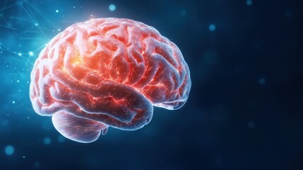 Fototapeta premium A brain with red and blue colors