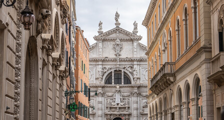 Obraz premium Chiesa di San Moisè (San Moisè Profeta) is Baroque style, Roman Catholic church in Venice, Italy.