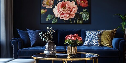 Elegant and Cozy Modern Bedroom Interior Design with Stylish Decor, mockup, poster and Background