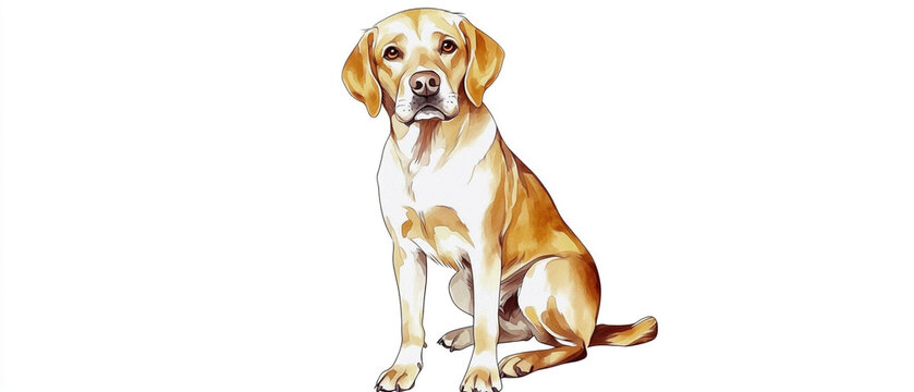 Labrador Retriever Watercolor Illustration: Simple and Elegant Dog Artwork for Prints Posters and Home Decor