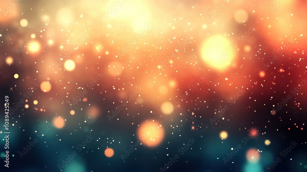 Wall mural colorful bokeh lights create a dreamy background with soft glows and blurred effects.