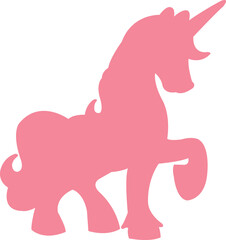 Unicorn clip art design on plain white transparent isolated background for card, shirt, hoodie, sweatshirt, apparel, card, tag, mug, icon, poster or badge