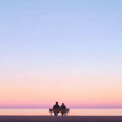couple enjoying a peaceful sunset by the water