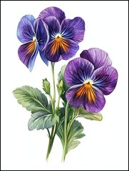 Watercolor Pansies