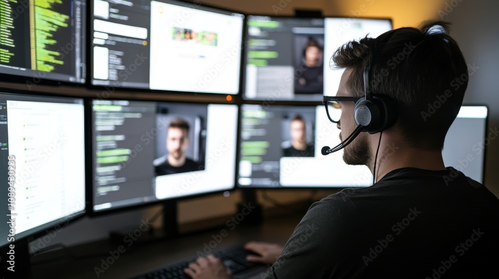 Aufkleber remote work setup tech enthusiast at home digital environment modern workspace focused viewpoint pro