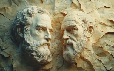 Vintage Philosopher Sculptures on World Philosophy Day Reflective Wisdom and Legacy in Art