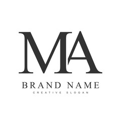 MA trendy logotype template. Initial letter m and a classic font style. Creative logo for company name or identity.