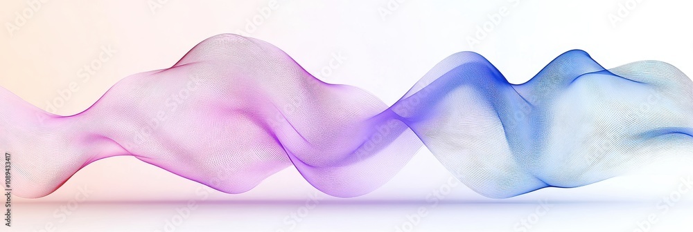 Wall mural Abstract colorful wave patterns on a soft gradient background, perfect for modern designs.