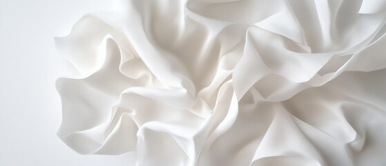 Fototapeta premium elegant white fabric with soft folds and texture