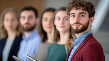 diverse group of professionals in a modern office setting