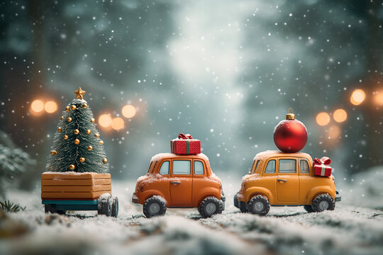Christmas toy trucks - Powered by Adobe