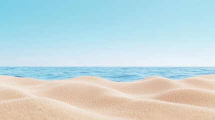 Obraz premium serene beach scene with soft sand and calm ocean waves