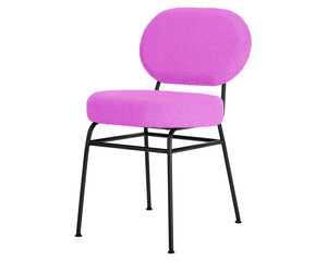 Pink Upholstered Chair with Round Backrest