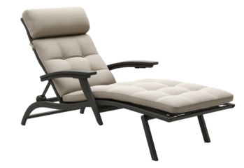 lounger chair made from rattan and wood, brown recliner from rattan