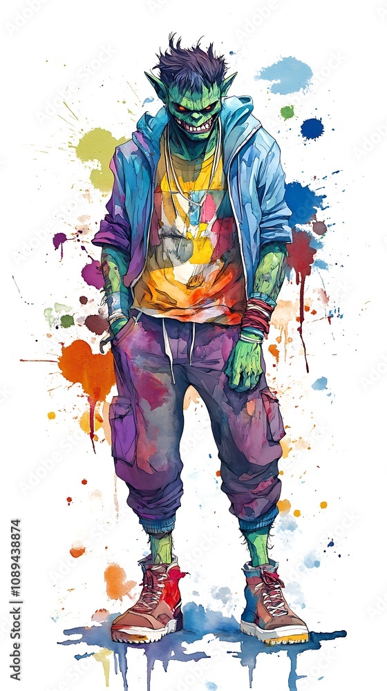 Poster animated 3d character concepts, vibrant character design with high detail and color splash