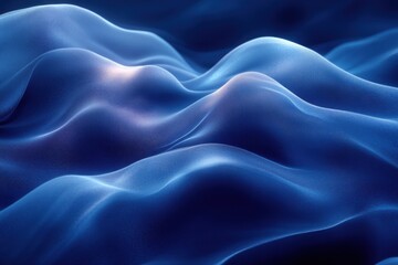 Obraz premium Three dimensional render of blue wavy pattern