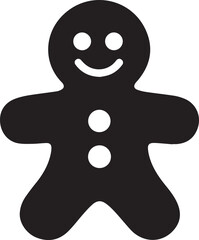 Silhouette of gingerbread man smiling graphic design vector