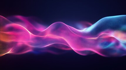 Abstract wave of colorful light representing digital energy and movement.