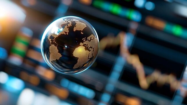 An immersive virtual exchange platform centered on the space industry featuring holographic displays of share prices financial data - Powered by Adobe