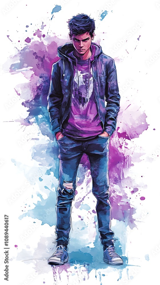 Poster animated 3d character concepts, vibrant character design with high detail and colorful background