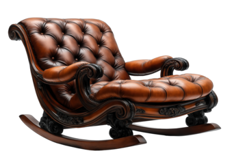 Vintage rocking chair isolated on white background