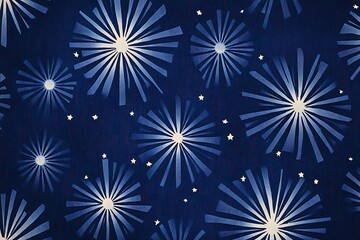 Subtle starburst patterns on a midnight blue background
