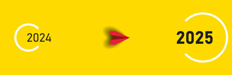2025 year plan idea concept.business creativity new idea discovery innovation technology.Red airplane going towards goal, plan, action. © SYHM MEDİA