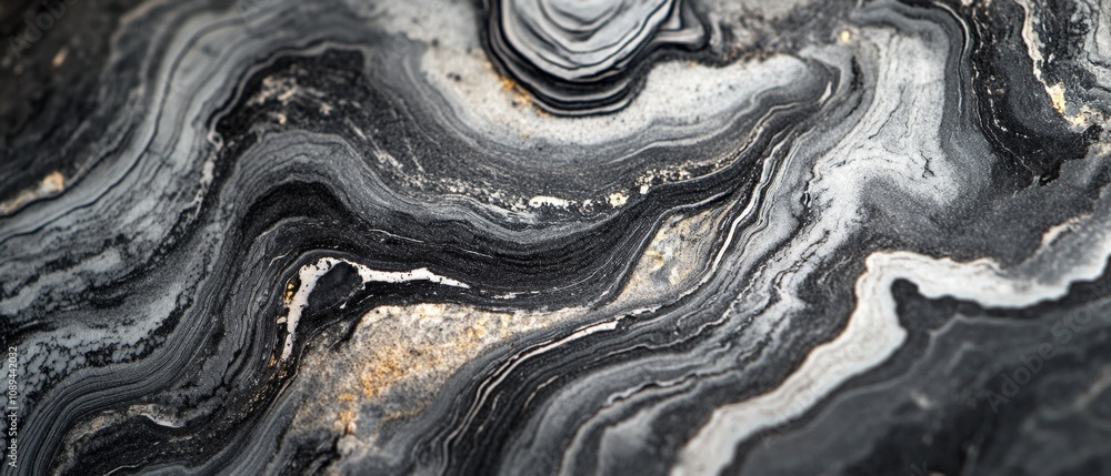 Poster abstract black and white marble texture with elegant swirls and natural patterns for backgrounds and